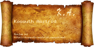 Kossuth Asztrid névjegykártya